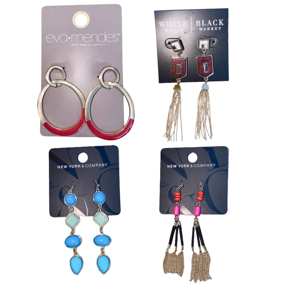 4 Pairs of NWT Earrings from NY&Co Eva Mendes and White House Black Market